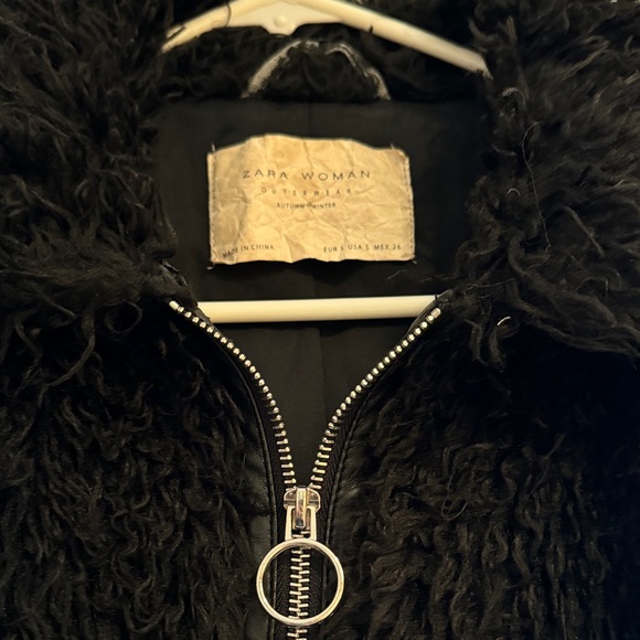 Zara Black Teddy Jacket - Picture 3 of 4